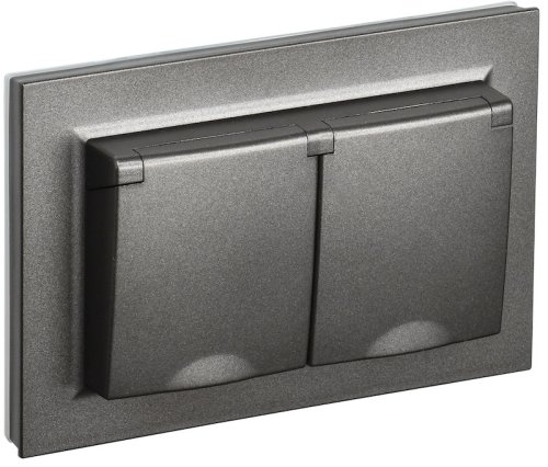 Розетка с заземлением IEK Brite РСбш12-3-44-БрТБ 1-м. 2 мод. крышка шторки IP44 темная бронза фото Розетка с заземлением IEK Brite РСбш12-3-44-БрТБ 1-м. 2 мод. крышка шторки IP44 темная бронза картинка